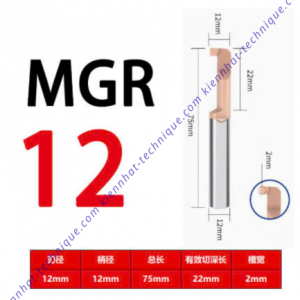 Móc rãnh lổ hợp kim MGR12*2*22L*75*12