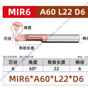 Dao tiện ren lổ hợp kim MIR6*22L*A60*50*6