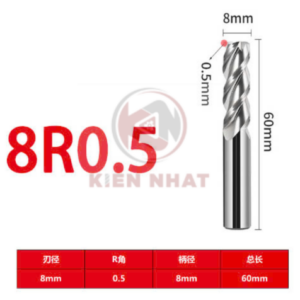Dao phay Trụ nhôm 8(R0.5)*24*60*8-3F