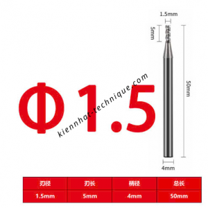 Dao phay Trụ nhôm 1.5*5*50*4-3F