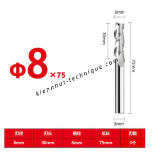 Dao phay phá thô nhôm 8*30*75*8-3F