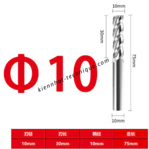 Dao phay Trụ nhôm 10*30*75*10-3F