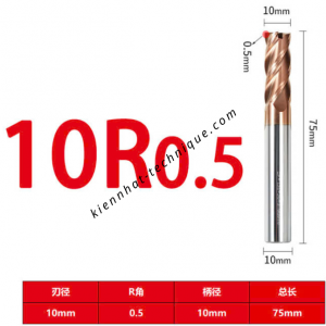 Dao phay Trụ cầu D10(R0.5)*25*75-4F