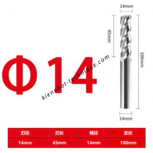 Dao phay Trụ nhôm 14*45*100*14-3F