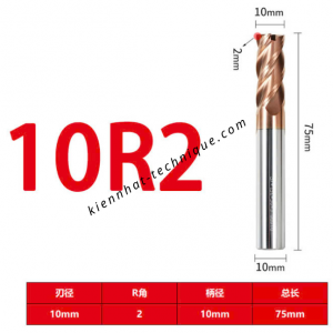 Dao phay Trụ cầu D10(R2)*25*75-4F