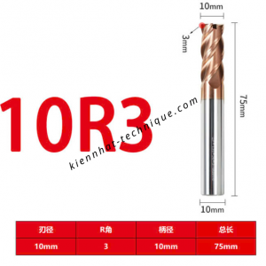 Dao phay Trụ cầu D10(R3)*25*75-4F