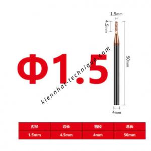 Dao phay Trụ 1.5*4.5*50*4-4F