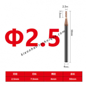 Dao phay Trụ 2.5*7.5*50*4-4F