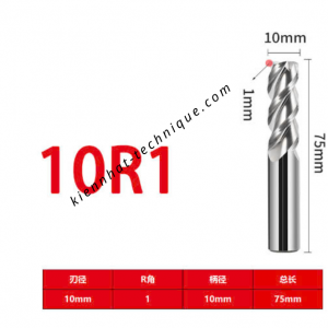 Dao phay Trụ cầu nhôm D10(R1)x30x75x10-3F