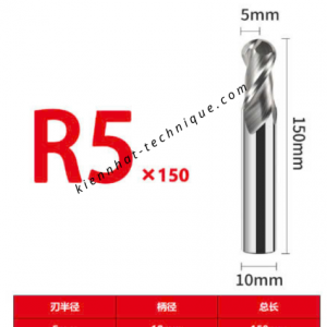 Dao phay cầu nhôm R5x20x150x10X2T