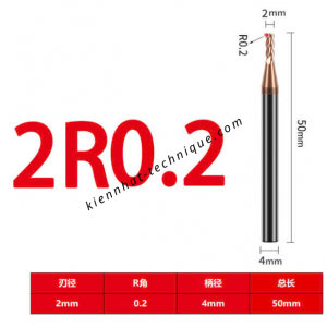 Dao phay Trụ cầu D2(R0.2)*6*50-4F