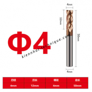 Dao phay Trụ 4*12*50*4-4F
