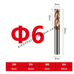 Dao phay Trụ 6*16*50*6-4F