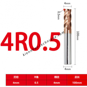 Dao phay Trụ cầu D4(R0.5)*20*100-4F