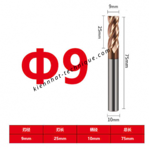 Dao phay Trụ 9*25*75*10-4F