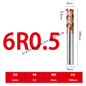 Dao phay Trụ cầu D6(R0.5)*30*100-4F