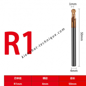 Dao phay cầu  R1x4x50x4