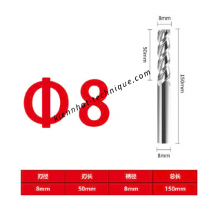 Dao phay Trụ nhôm 8*50*150*8-3F