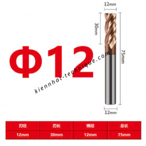 Dao phay Trụ 12*30*75*12-4F