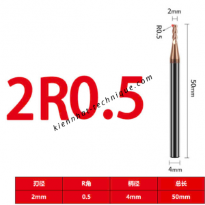 Dao phay Trụ cầu D2(R0.5)*6*50-4F
