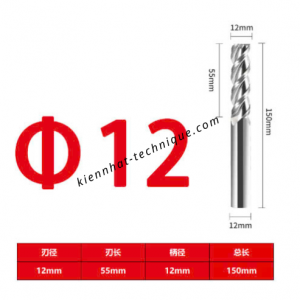 Dao phay Trụ nhôm 12*55*150*12-3F