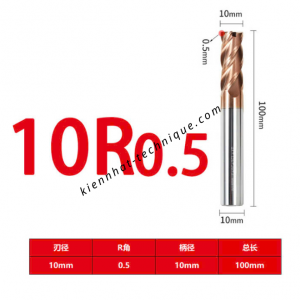 Dao phay Trụ cầu D10(R0.5)*25*100-4F