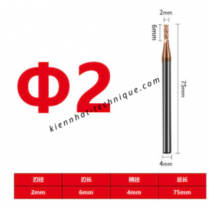 Dao phay Trụ 2*6*75*4-4F