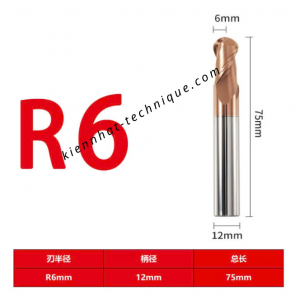 Dao phay cầu R6X24X75X12