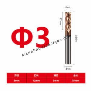 Dao phay Trụ 3*12*75*3-4F