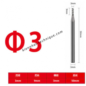 Dao phay Trụ nhôm 3*9*50*3-3F