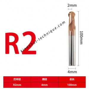 Dao phay cầu R2X8X100X4