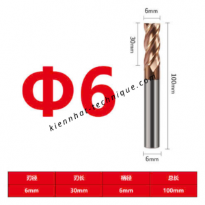 Dao phay Trụ 6*30*100*6-4F