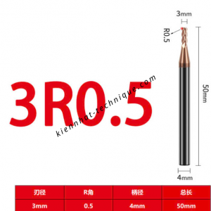 Dao phay Trụ cầu D3(R0.5)*9*50-4F