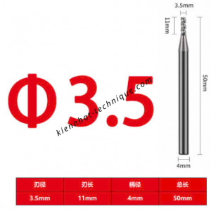 Dao phay Trụ nhôm 3.5*11*50*4-3F