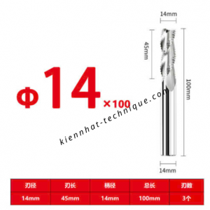 Dao phay phá thô nhôm 14*45*100*14-3F
