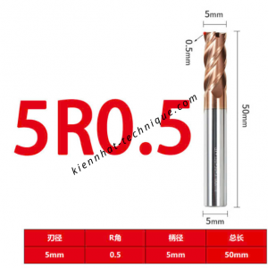 Dao phay Trụ cầu D5(R0.5)*50*5-4F