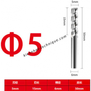 Dao phay Trụ nhôm 5*15*50*6-3F