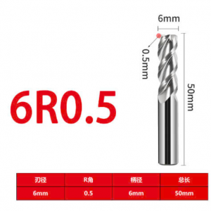 Dao phay Trụ cầu nhôm   D6(R0.5)x15x50x6-3F