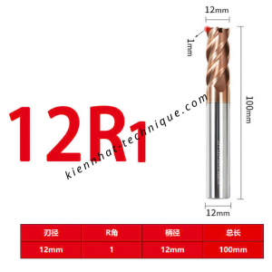Dao phay Trụ cầu D12(R1)*45*100-4F