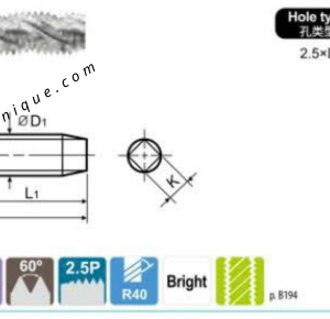 Mũi taro ren cấy #5-40UNC 1b STI SF