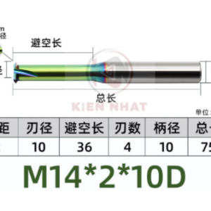Dao phay ren nhôm M14X2 (9.9*36*75*10) (1 răng )