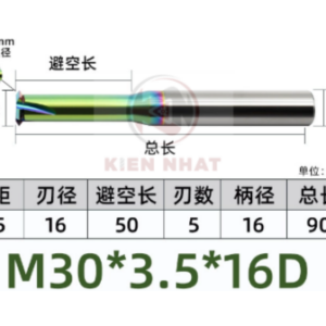 Dao phay ren nhôm M30X3.5 (16*50*90*16) (1 răng )