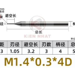 Dao phay ren M1.4X0.3 (1.05*4*50*4) (3 răng )