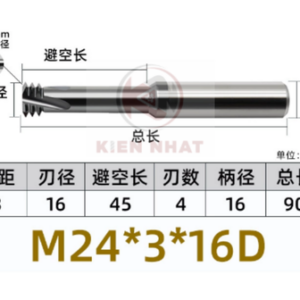 Dao phay ren M24X3 (14*48*90*14) (3 răng )
